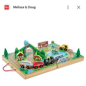 Melissa & Doug Colorful Wooden Train Adventure Set